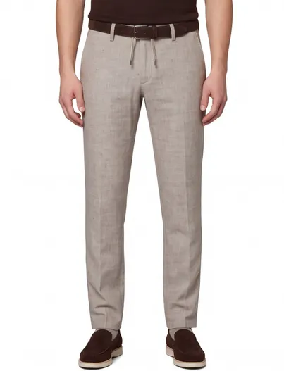 Mac Pantalon Mac Lennox Sport beige gemeleerd elastische band slim fit