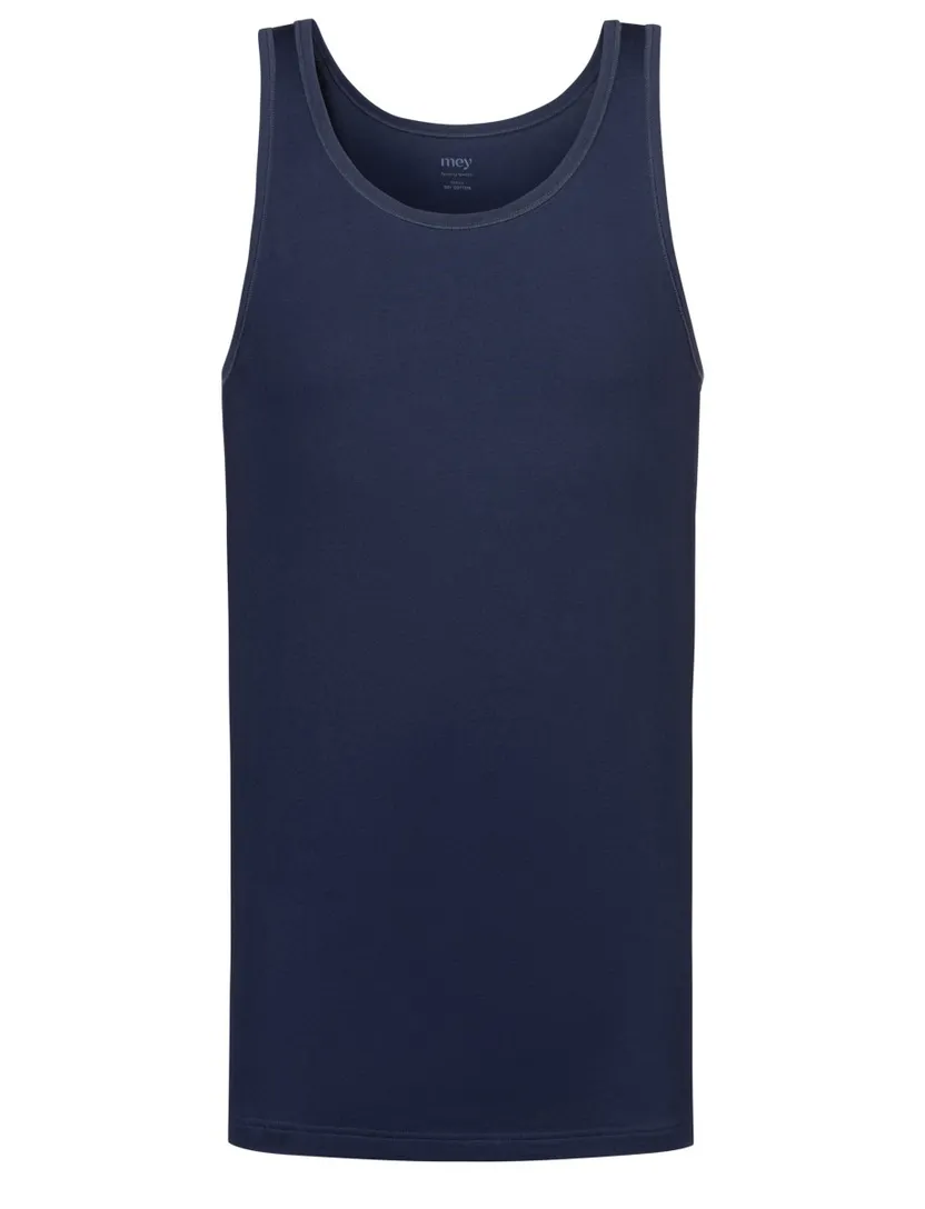 Tanktop Mey donkerblauw effen katoen ronde hals