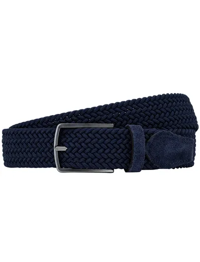 Lindenmann Lindemann riem donkerblauw effen elastisch modern