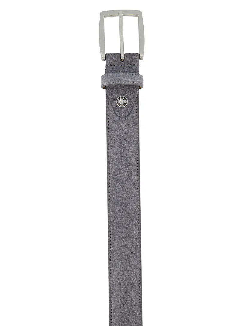 Grijze suede riem Lindenmann
