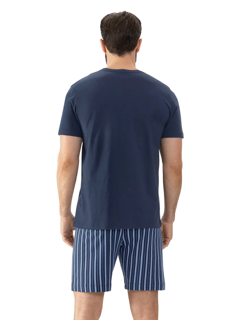 Pyjama Mey Blauw strepen katoen korte broek