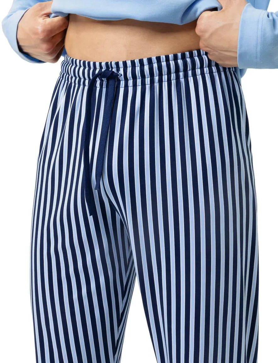 Mey Pyjamabroek blauw gestreept katoen