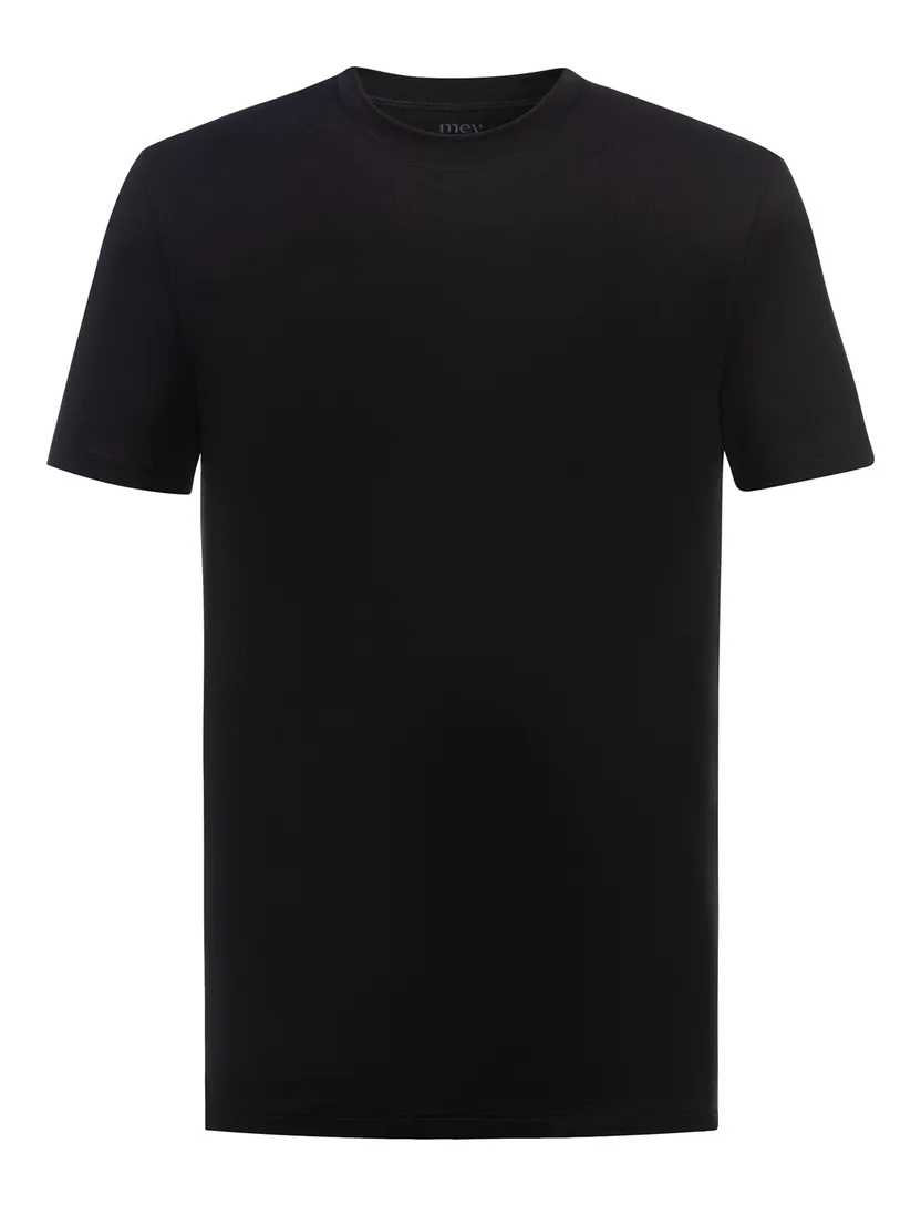 Mey t-shirt zwart ronde hals effen katoen