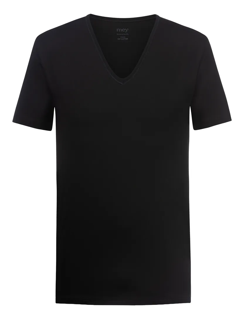 Mey t-shirt zwart v-hals katoen