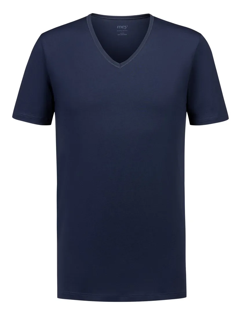 Mey t-shirt donkerblauw v-hals katoen