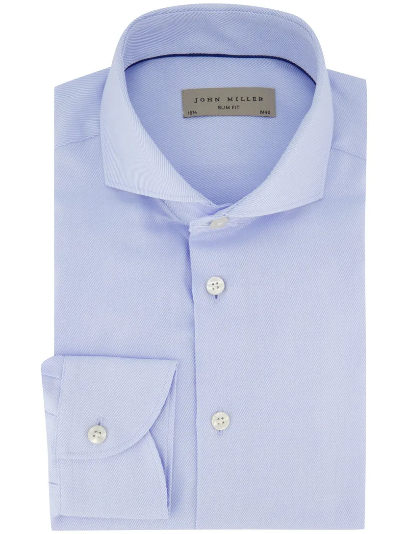 John Miller overhemd lichtblauw effen slim fit