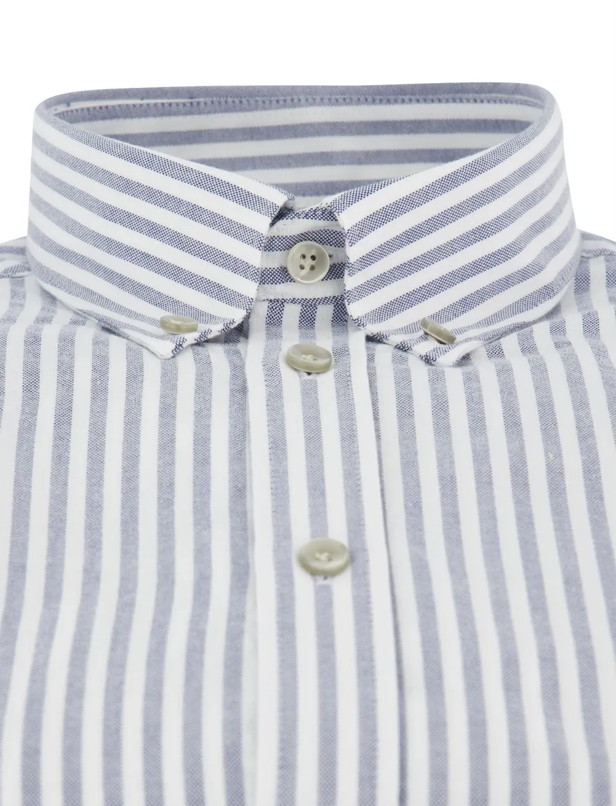 John Miller overhemd wit blauw