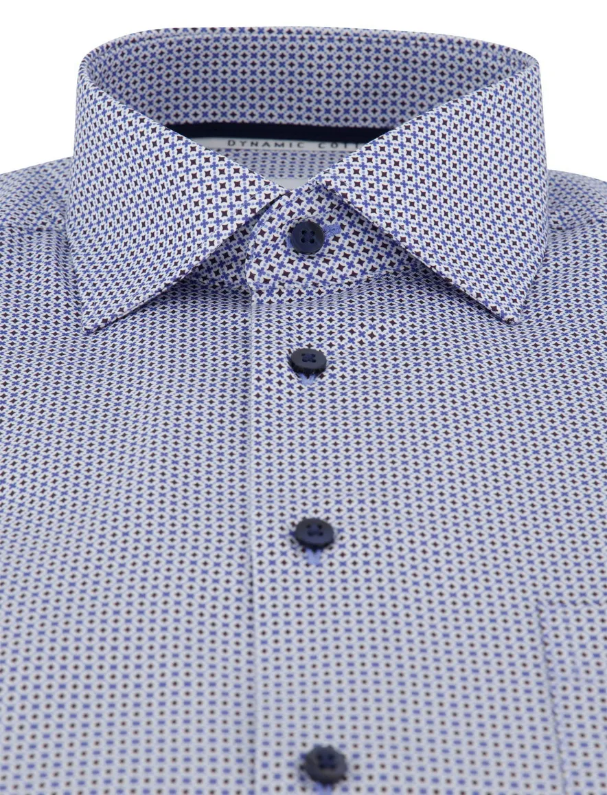 Eterna Modern Fit overhemd blauw motief