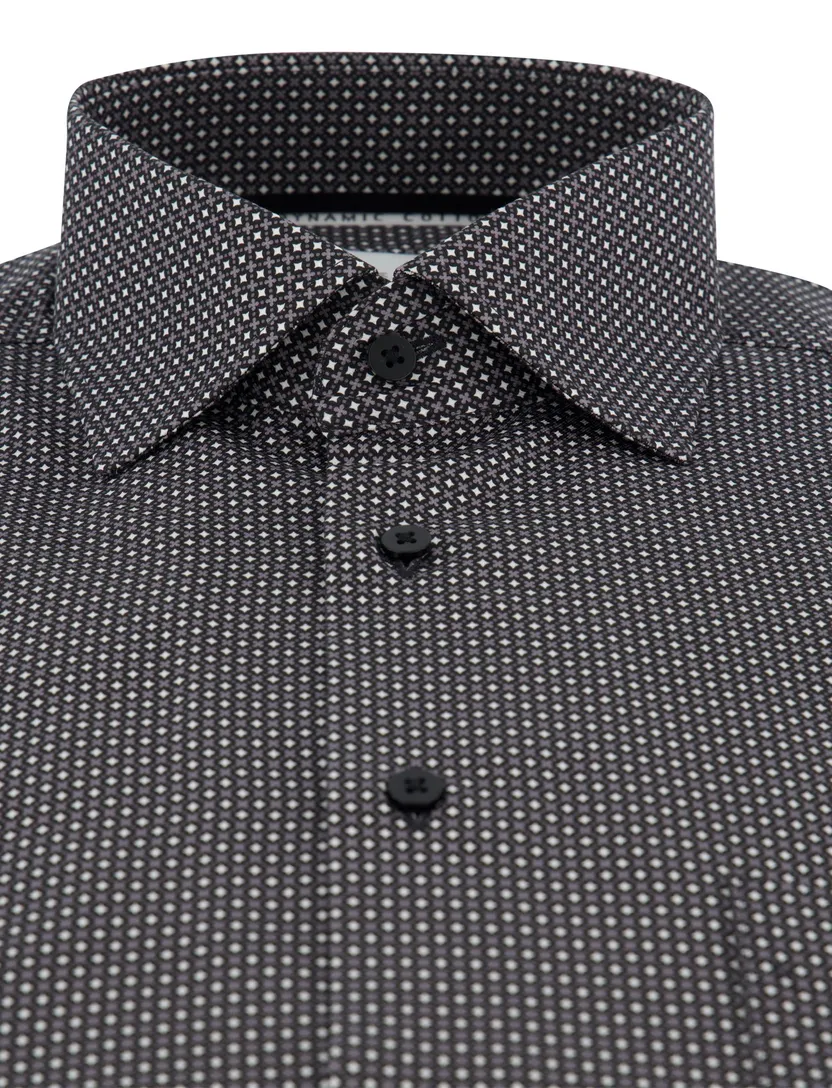 Eterna overhemd grijze print Modern Fit