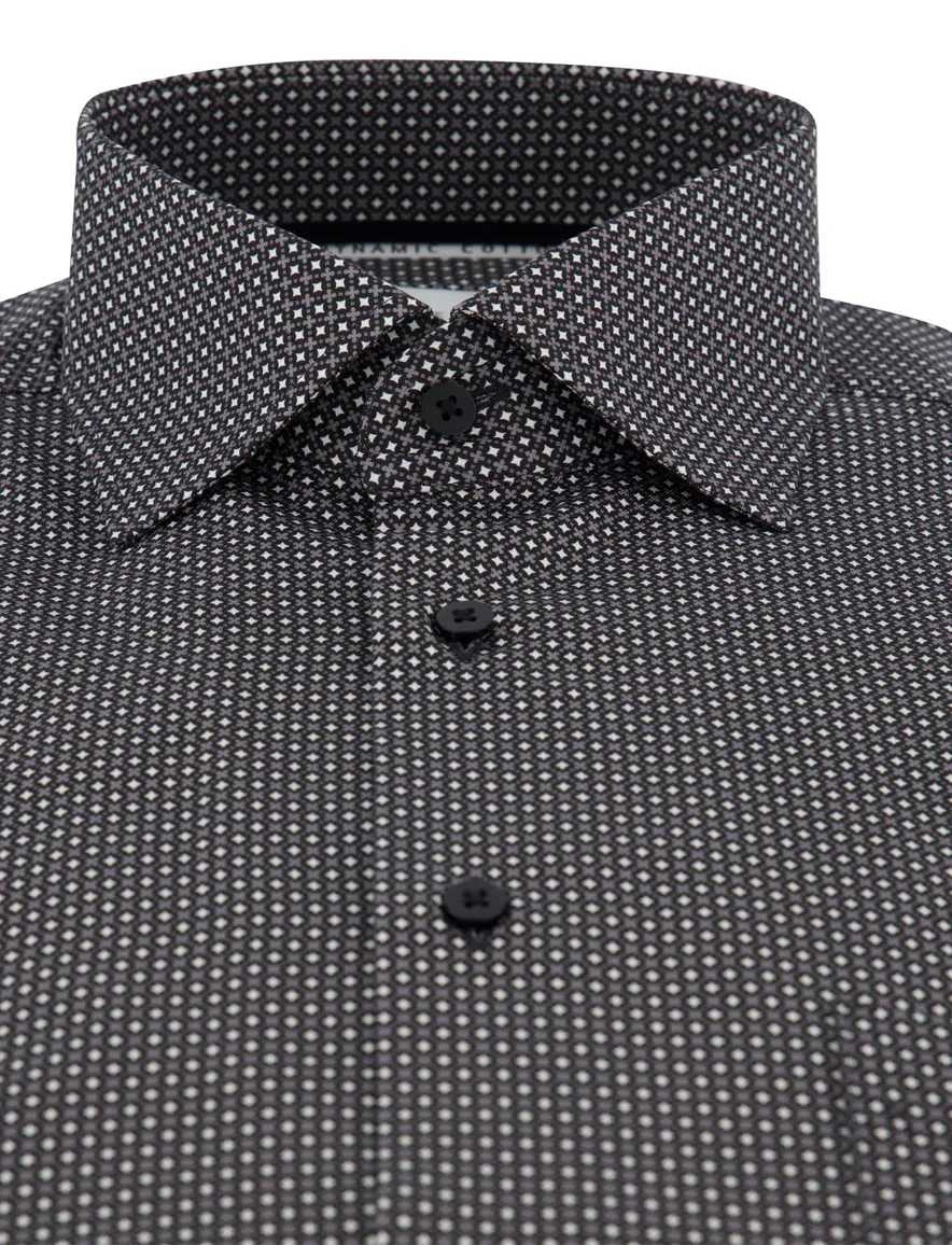 Overhemd Eterna grijs motief Modern Fit