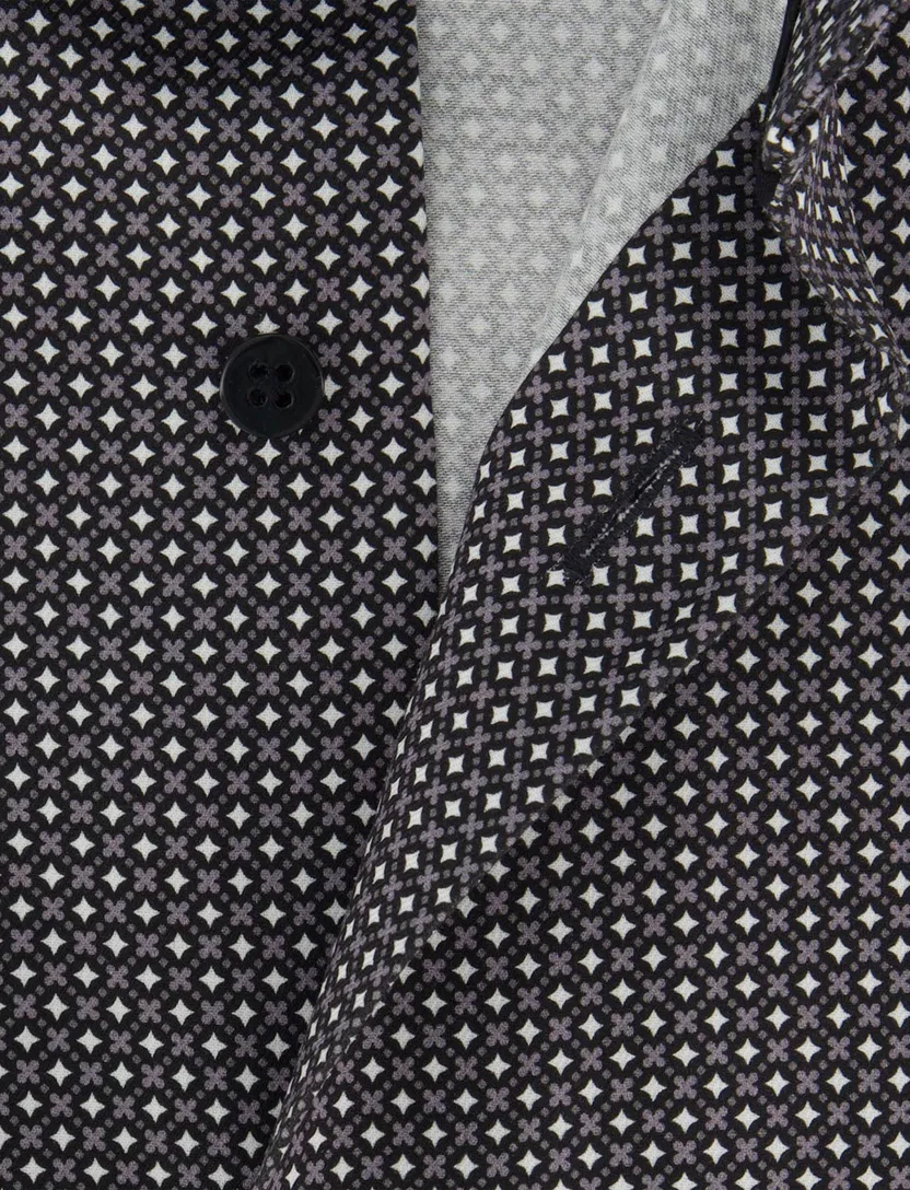 Eterna overhemd grijze print Modern Fit