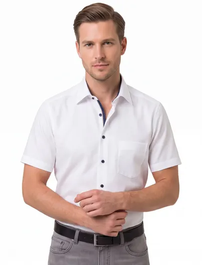 Eterna Eterna Comfort Fit wit strijkvrij overhemd