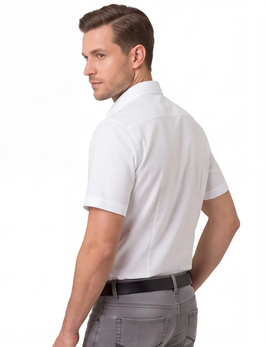 Overhemd Eterna Comfort Fit wit strijkvrij