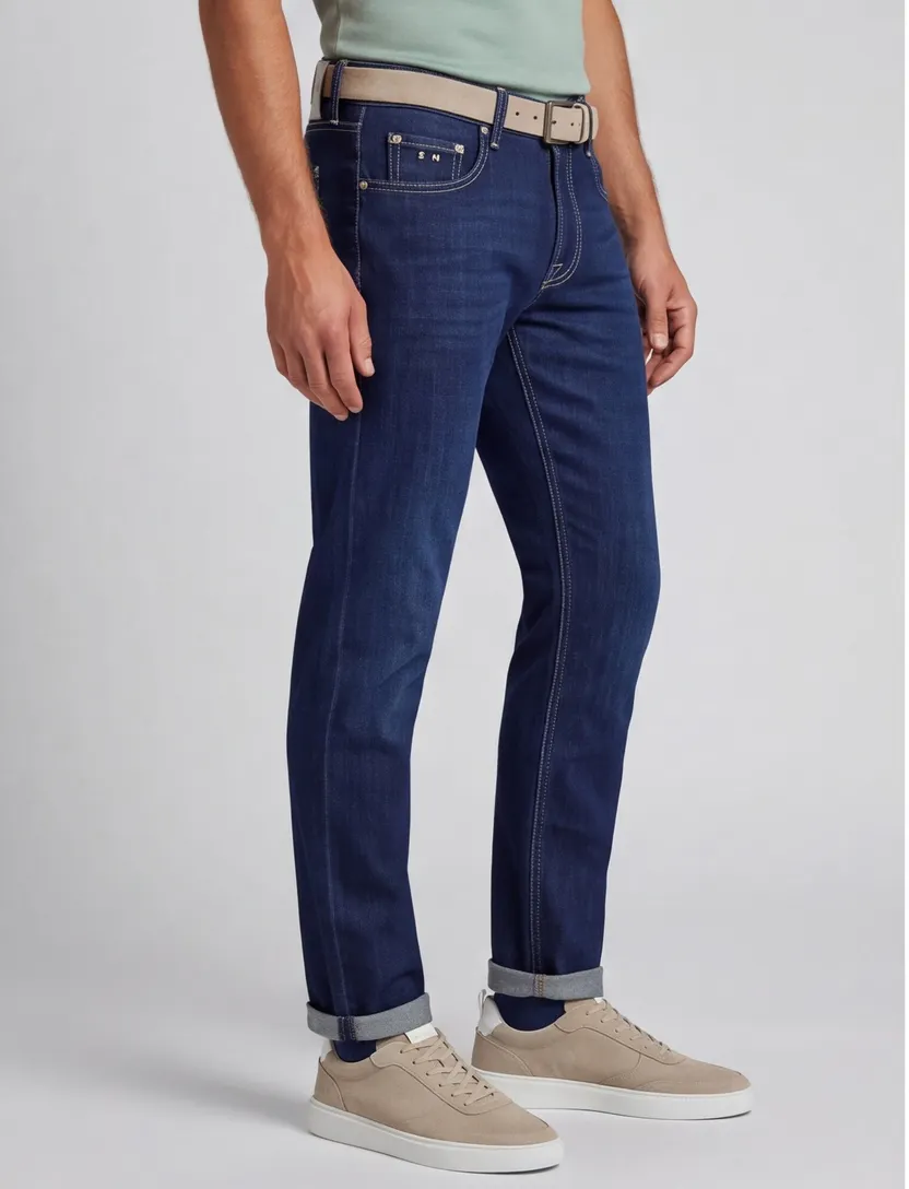 Jeans Tramarossa Michelangelo donkerblauw normale fit