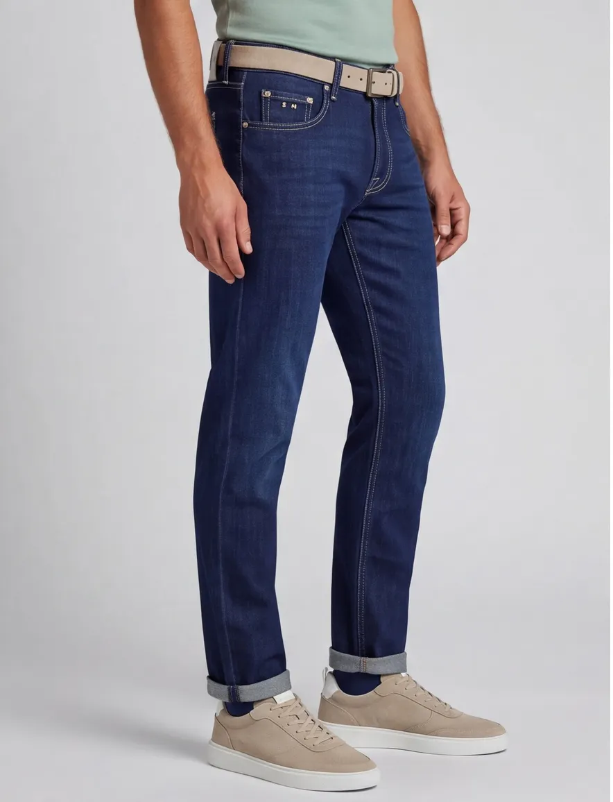Normale fit Tramarossa Michelangelo jeans spijker donkerblauw