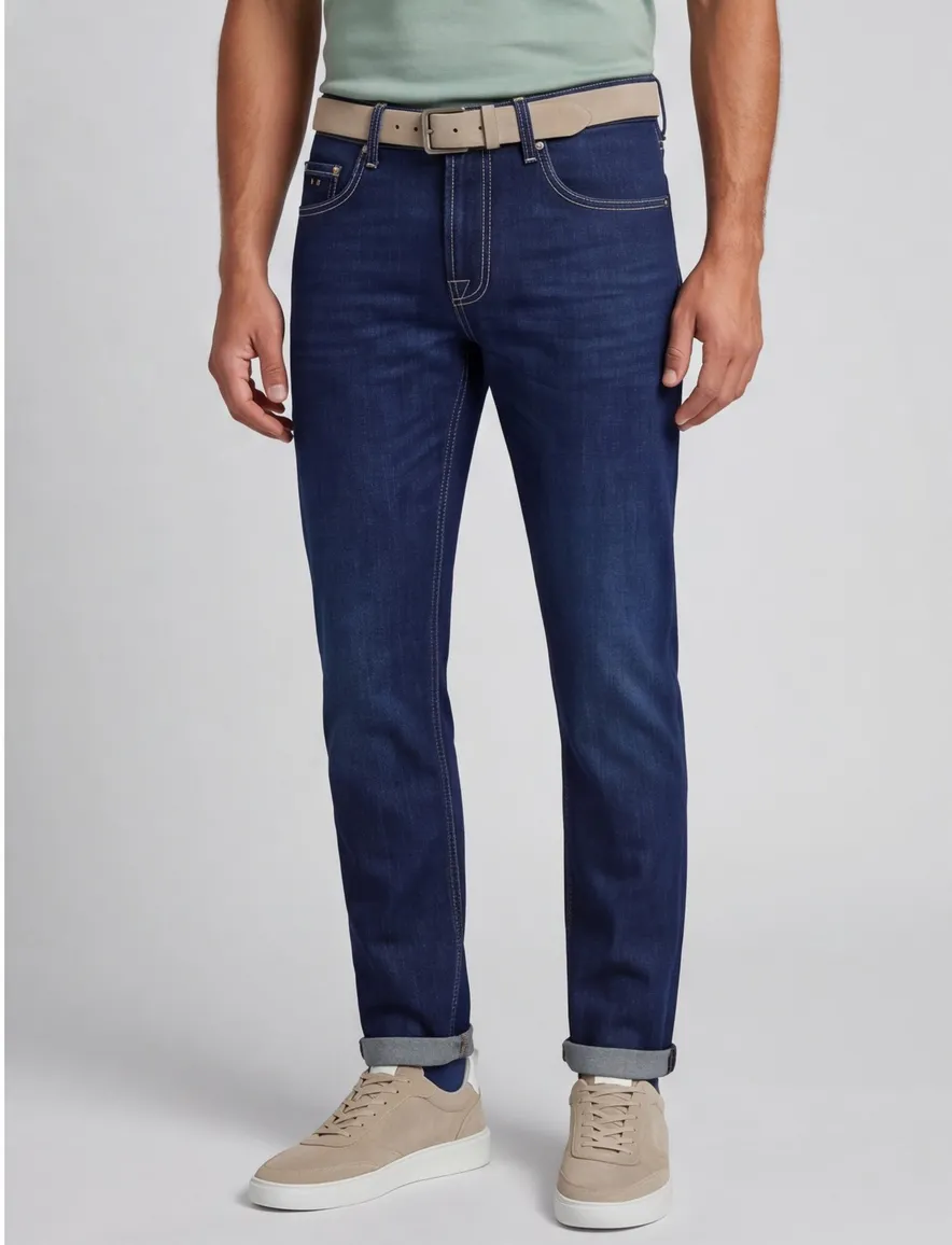 Normale fit Tramarossa Michelangelo jeans spijker donkerblauw