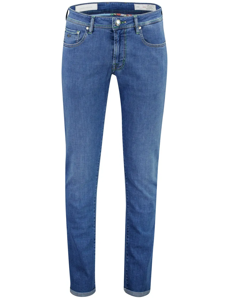 Tramarossa Michelangelo jeans blauw stiksel groen