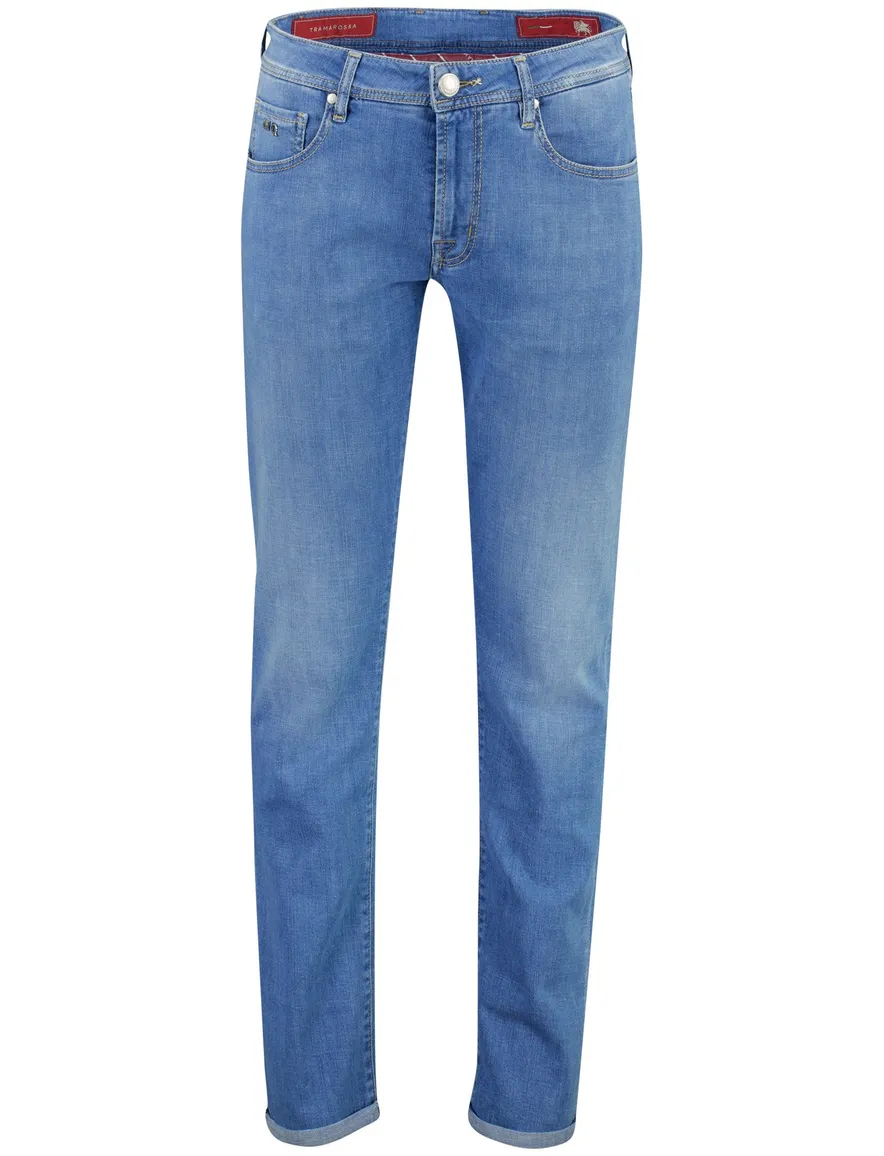 Blauwe broek Tramarossa Michelangelo 5-pocket normale fit spijker