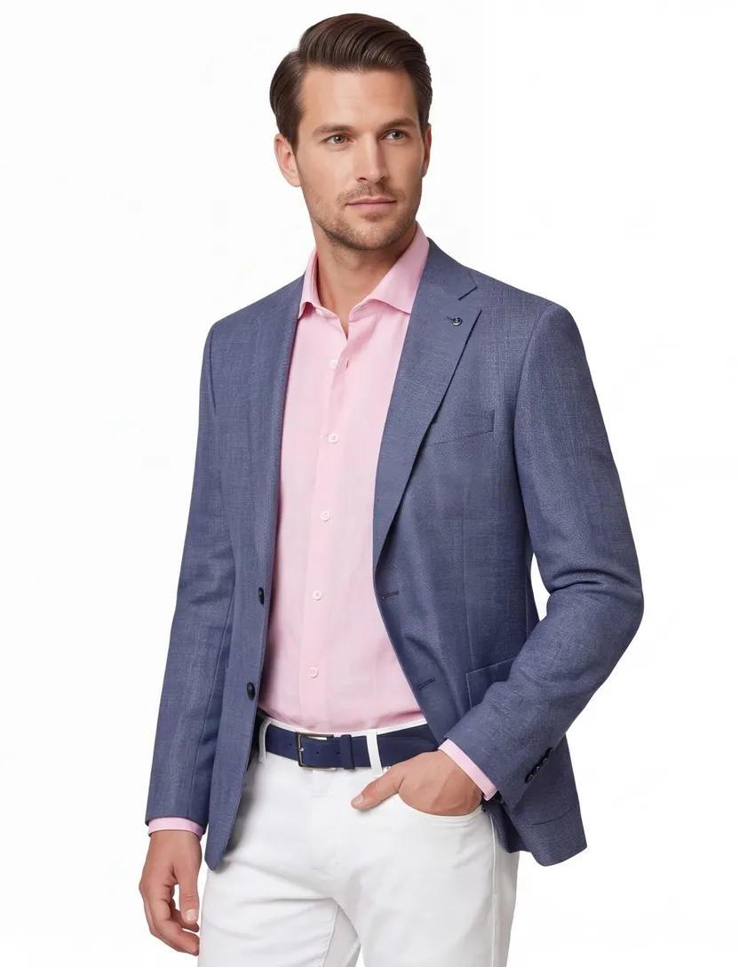 colbert Carl Gross blauw gemeleerd normale fit