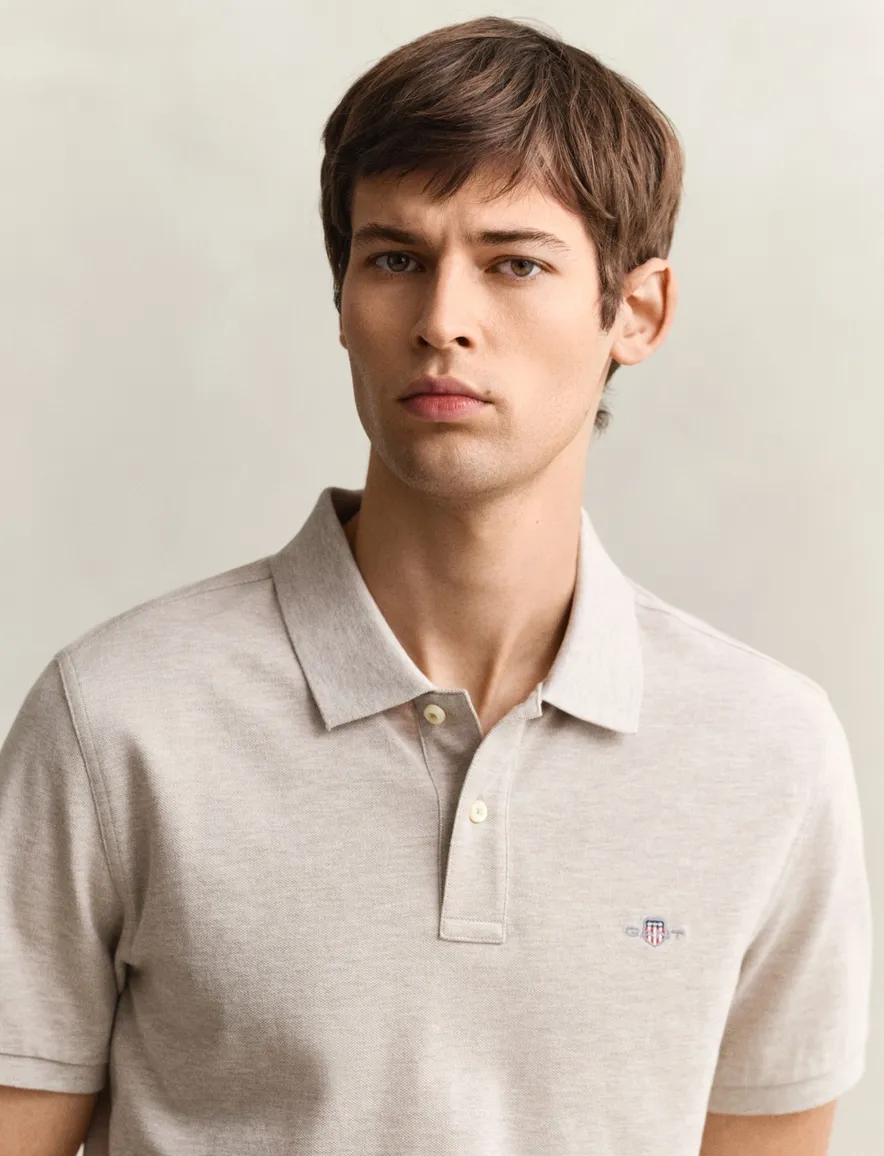 Gant polo beige gemeleerd