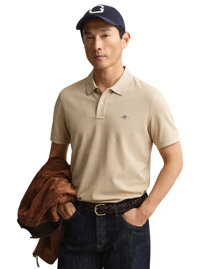 Gant Gant polo beige effen katoen