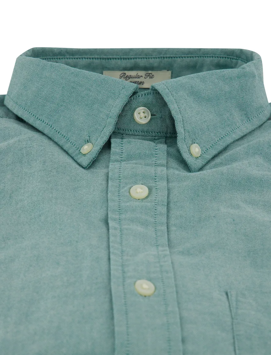 Gant overhemd korte mouw turquoise Regular Fit