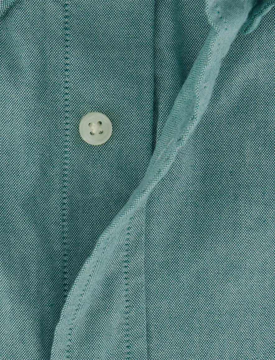 Gant overhemd korte mouw turquoise Regular Fit