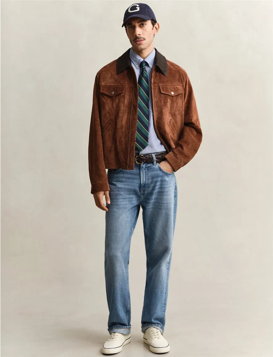 Gant overhemd korte mouw blauw Regular Fit