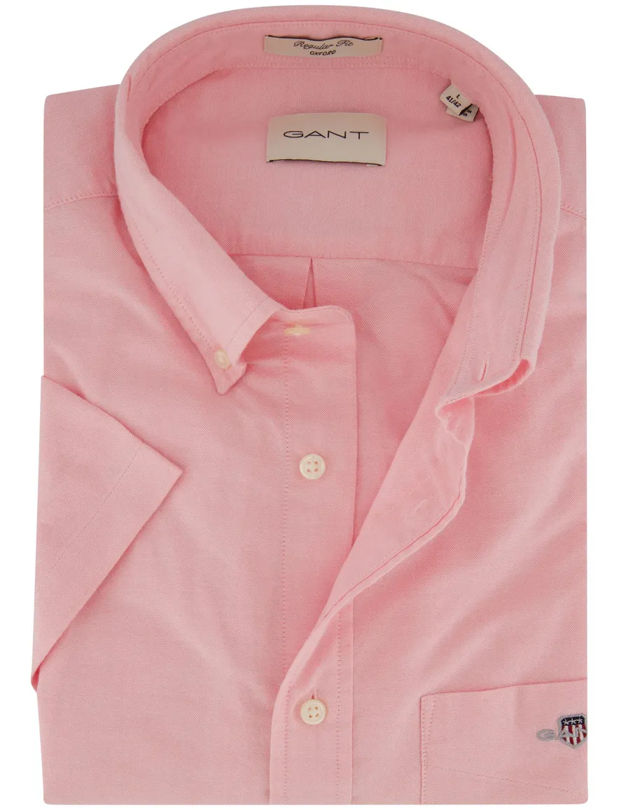 Gant regular fit overhemd korte mouw roze