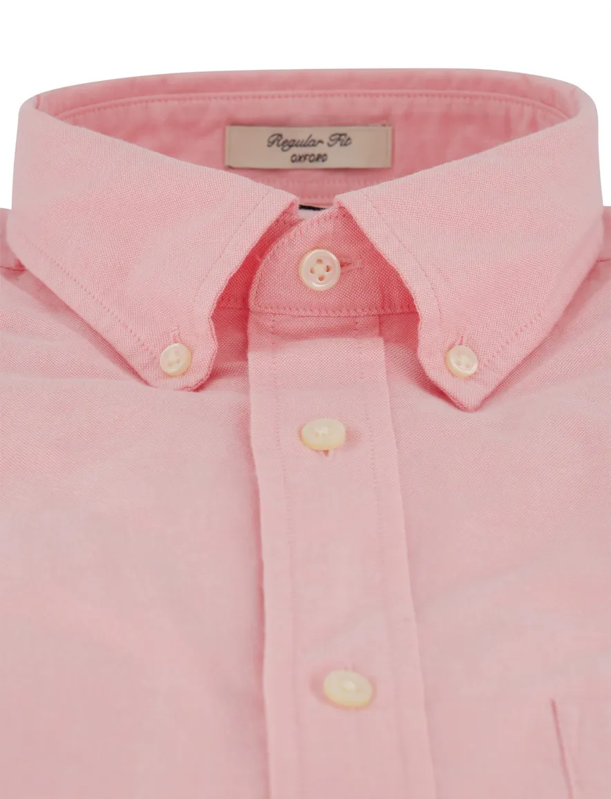 Gant regular fit overhemd korte mouw roze