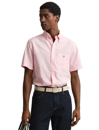 Gant Regular Fit Gant overhemd Oxford roze korte mouw