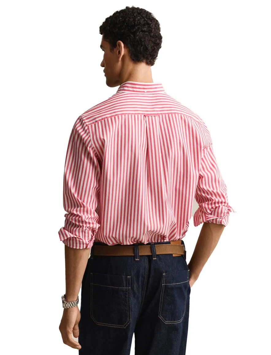 Gant overhemd rood gestreept button down