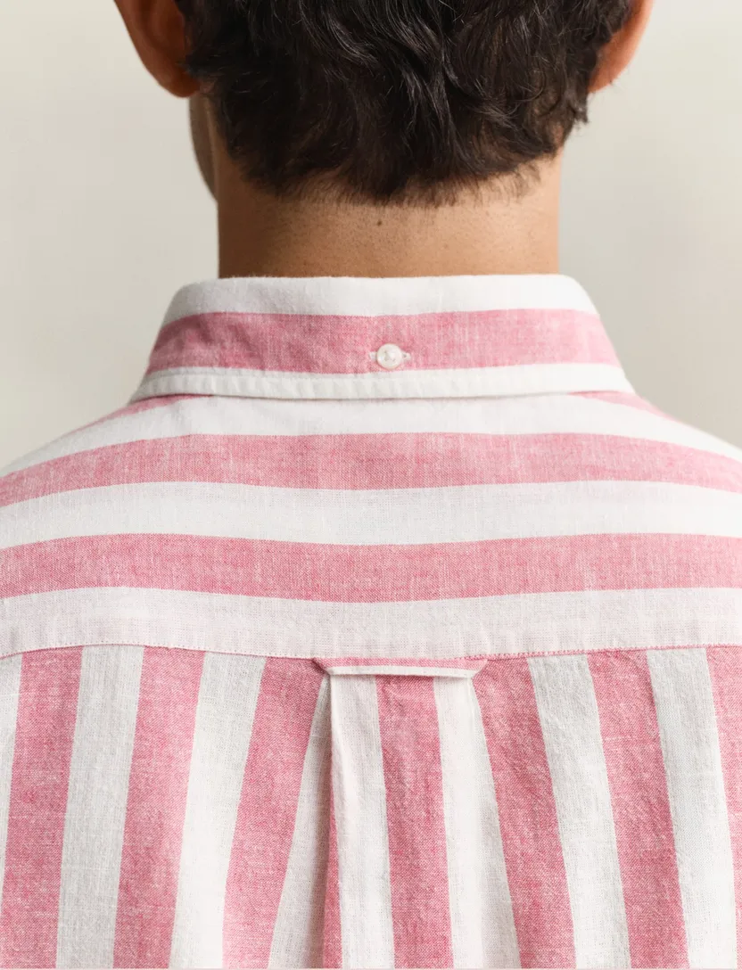 Gant overhemd streepjes roze normale fit linnen