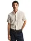 Gant overhemd beige streepjes korte mouw
