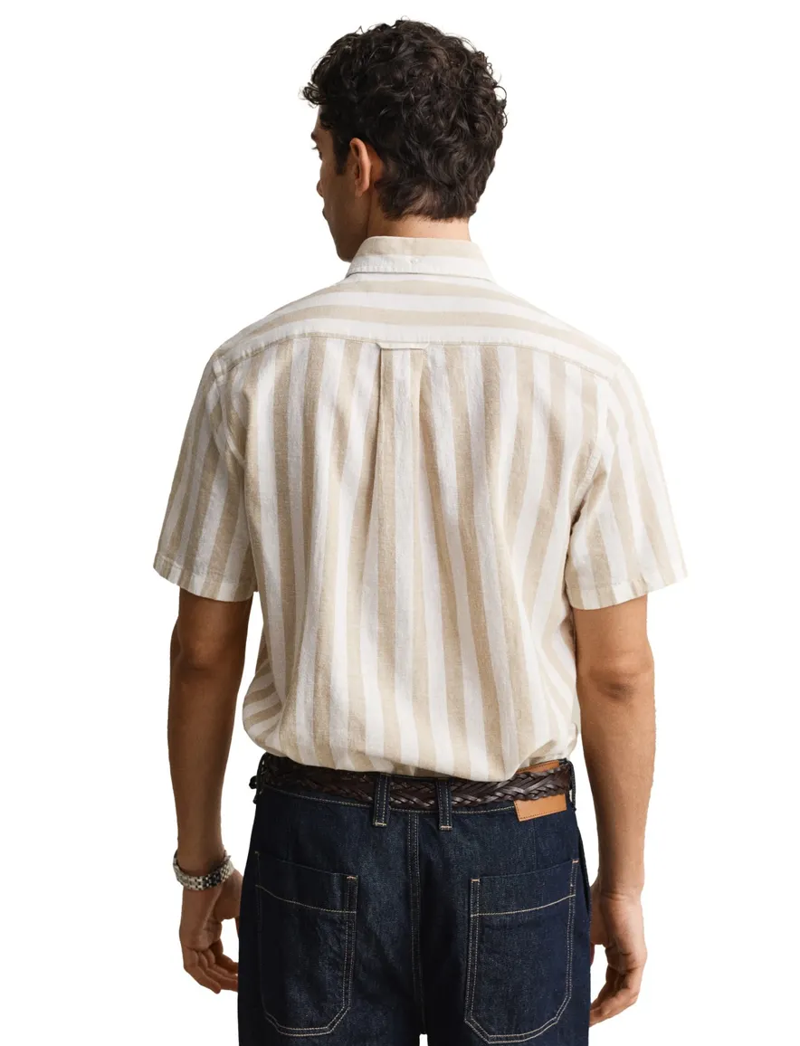 Gant overhemd korte mouw beige