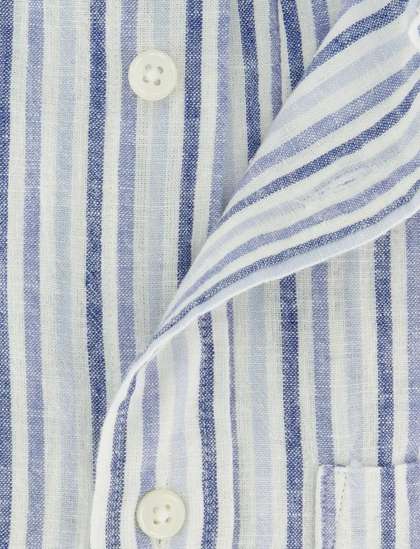 Overhemd Gant regular fit blauwe strepen met borstzak