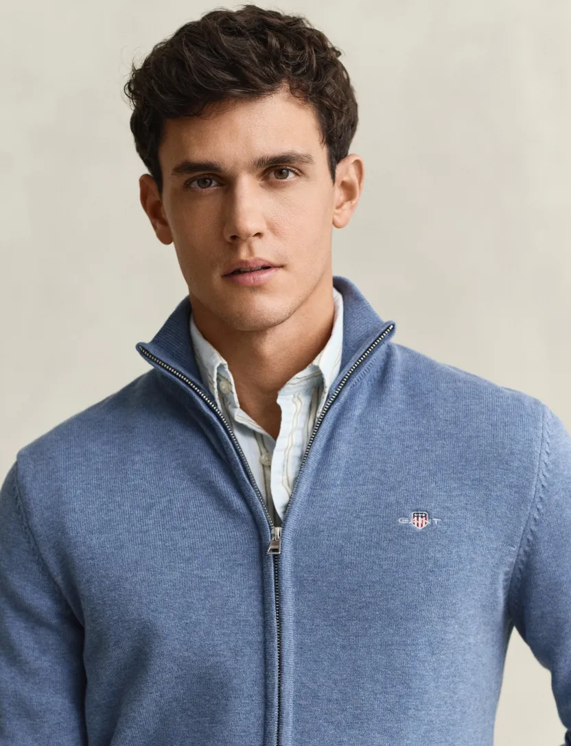 Gant vest katoen blauw normale fit