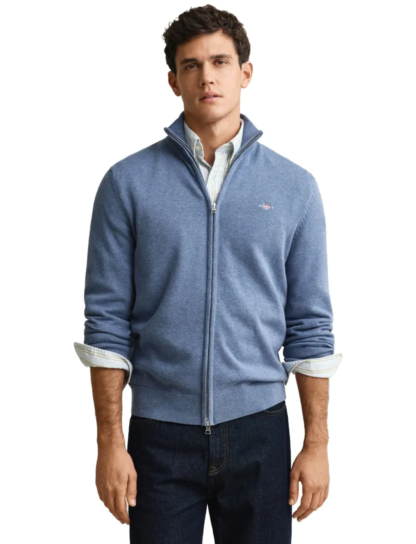 Gant vest katoen blauw normale fit
