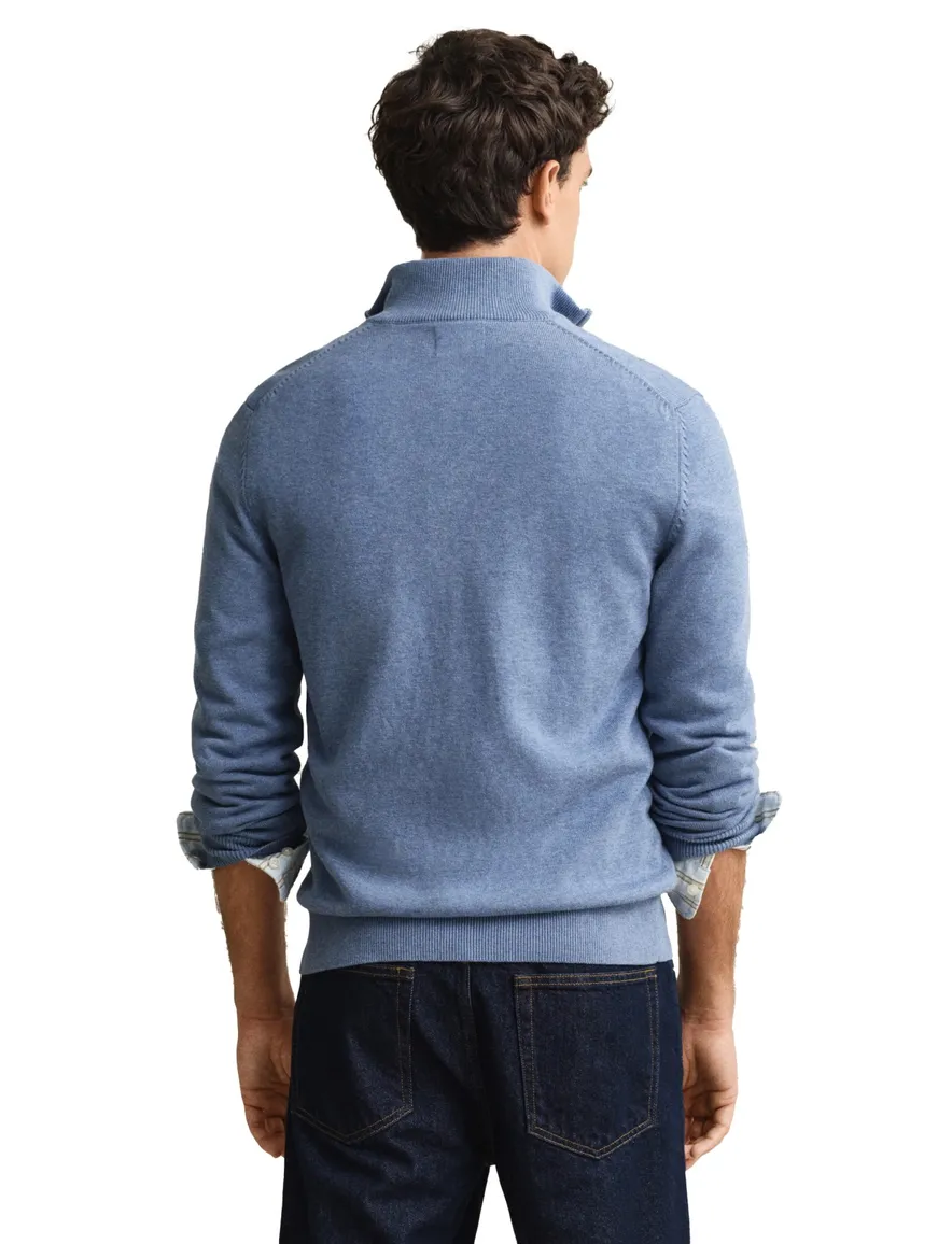 Gant vest blauw gemeleerd katoen