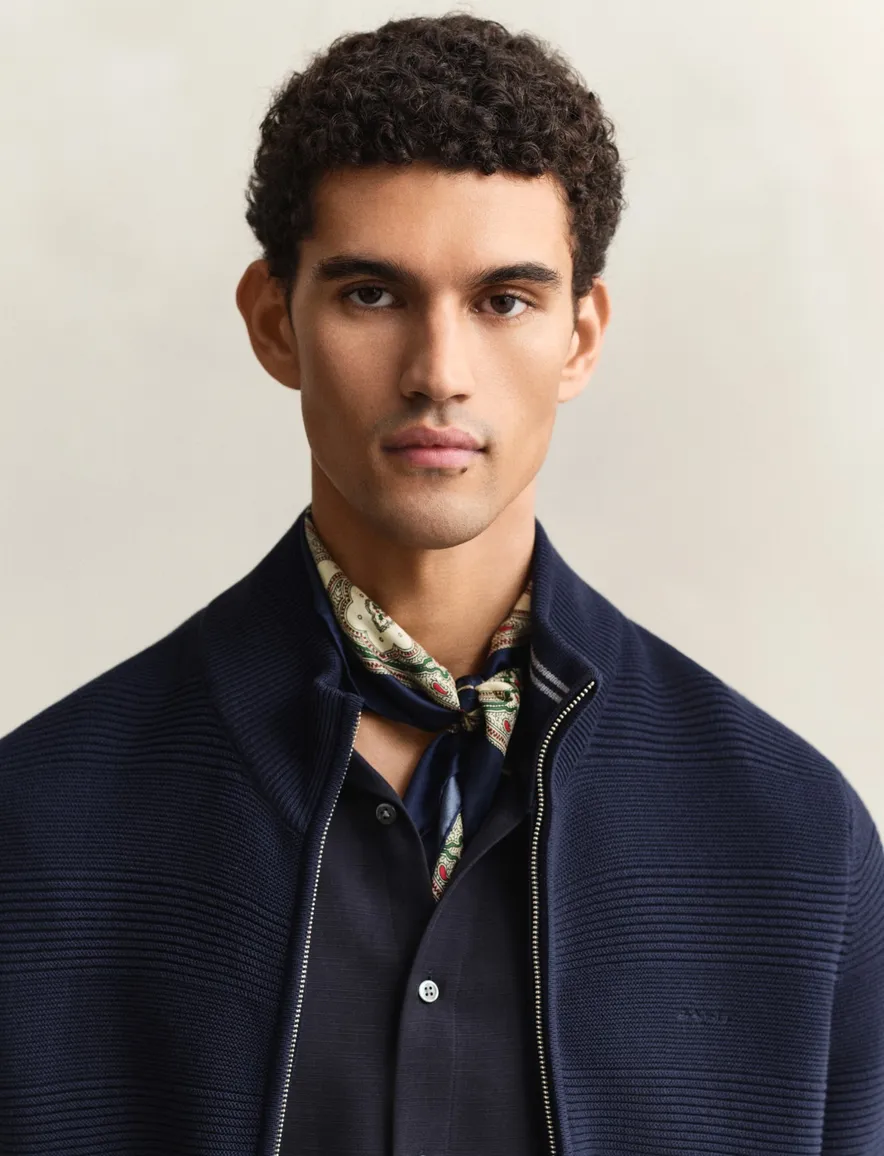 Gant vest donkerblauw katoen effen