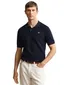 Gant poloshirt navy korte mouw rib structuur