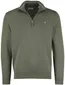 Half zip trui groen Gant met boordstreep van katoen