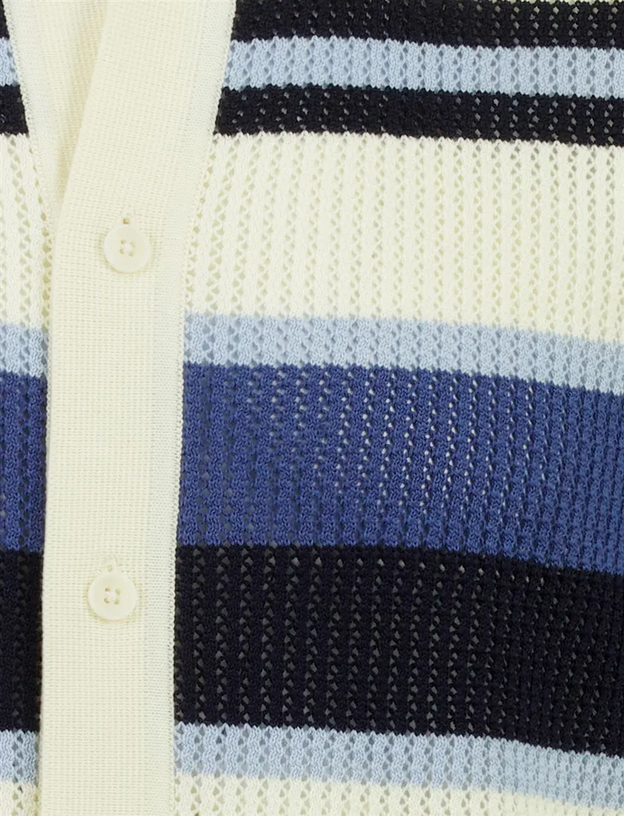 Gant poloshirt gebreid creme knopen