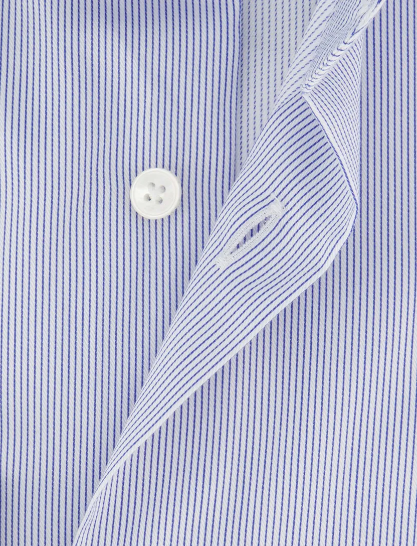 Xacus overhemd Tailor Fit blauwe streep