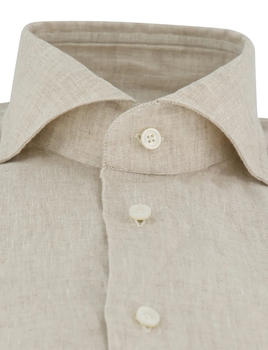 Xacus overhemd beige cutaway boord