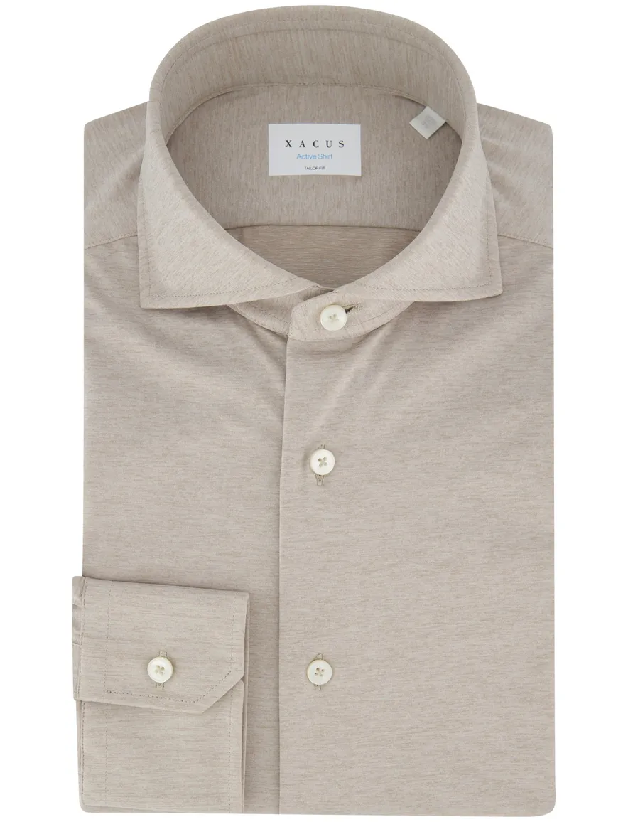 Xacus overhemd beige normale fit
