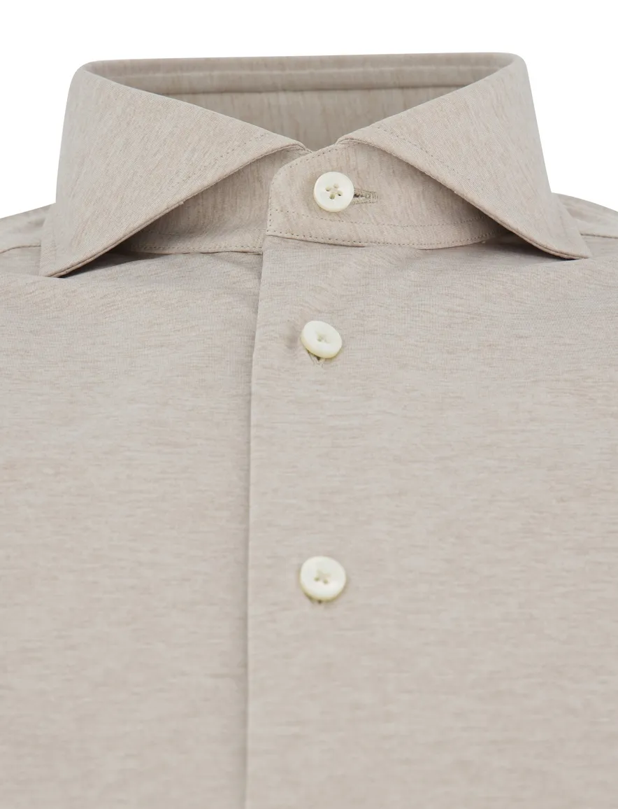 Xacus overhemd beige normale fit