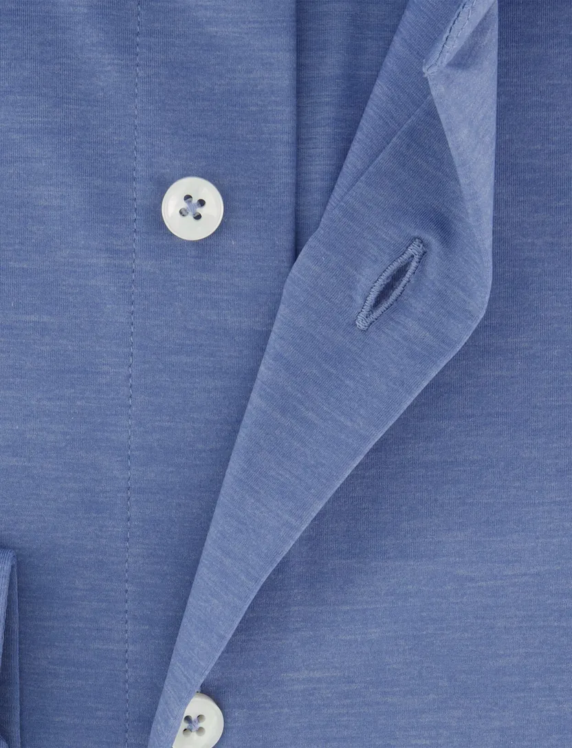 Xacus overhemd blauw cutaway boord normale fit