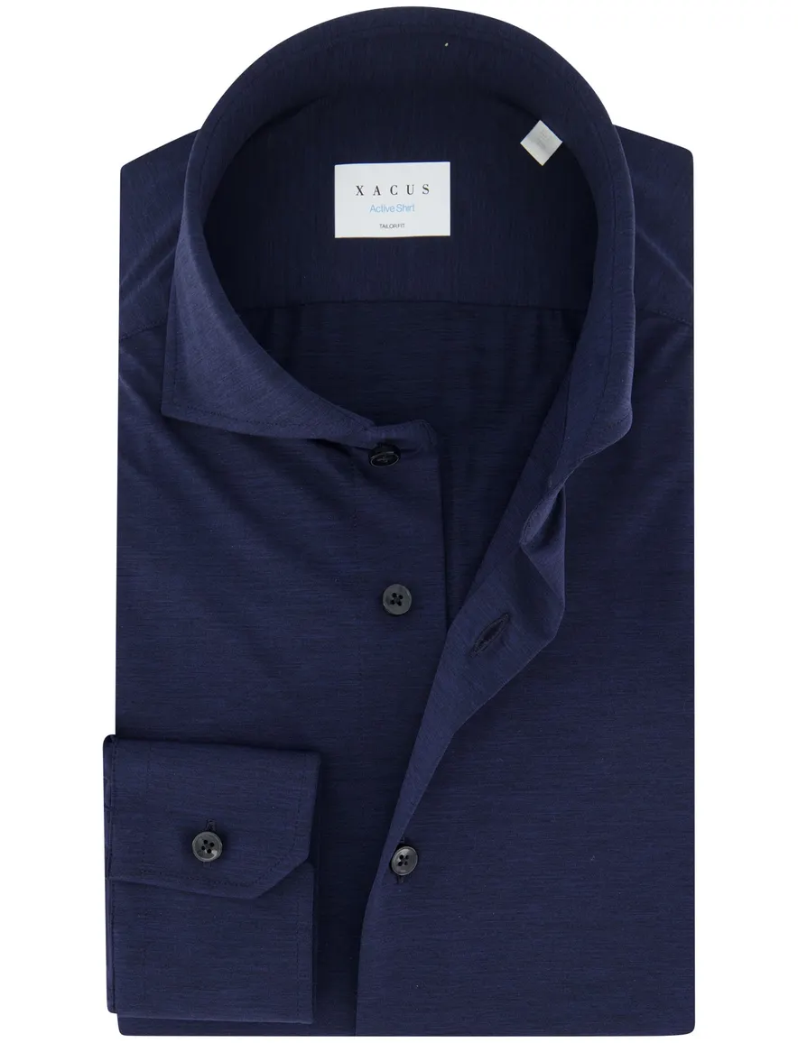 Xacus overhemd donkerblauw Active