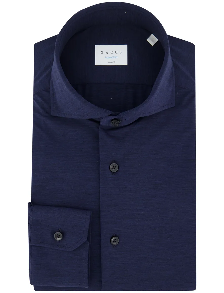 Xacus Active overhemd normale fit donkerblauw